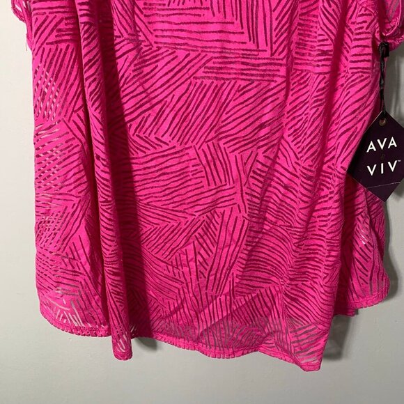 NEW Ava & Viv pink zebra print sleeveless lightweight flowy tank top - Picture 3 of 8